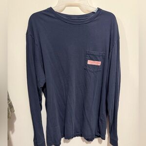 Vineyard Vines Men's Navy Blue Long Sleeve Shirt large